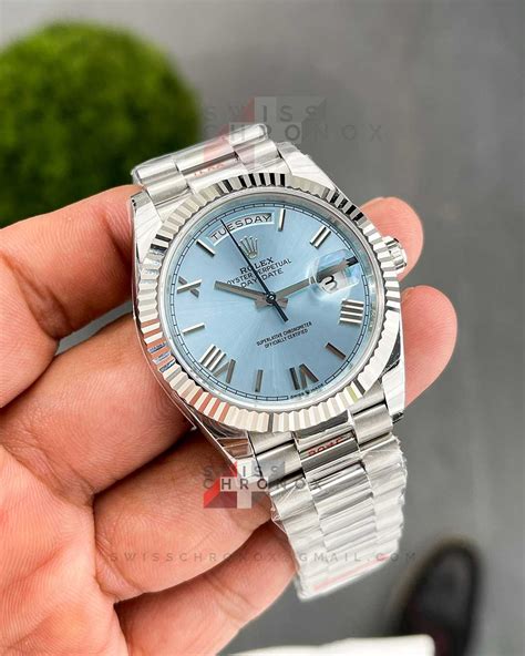 rolex day date president platinum ice blue|rolex day date platinum baguette.